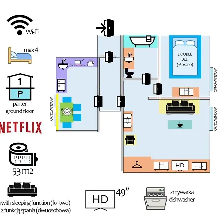 Przestronny Apartament Appartement Grzybowo (West Pomeranian)
