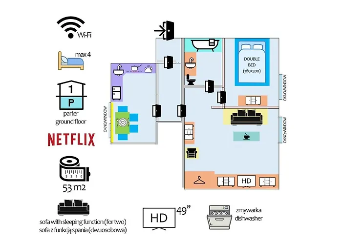 Przestronny Apartament Lejlighed Grzybowo (West Pomeranian)